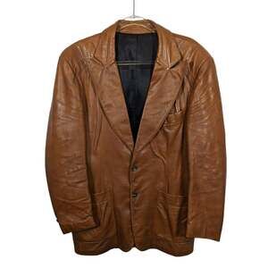 Vintage 70s Scully Caramel Leather Western Blazer Jacket Mens Unisex Size 46